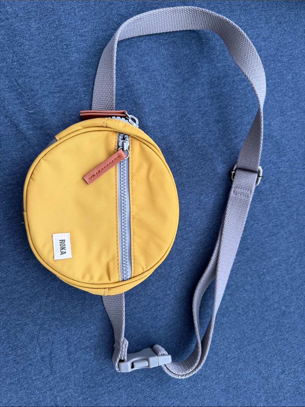 Roka Yellow Round Crossbody Bag